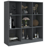 Book Cabinet/Room Divider Grey 104x33.5x110 cm Solid Pinewood - Top-Down View