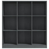 Book Cabinet/Room Divider Grey 104x33.5x110 cm Solid Pinewood - 45-Degree Angle