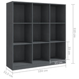 Book Cabinet/Room Divider Grey 104x33.5x110 cm Solid Pinewood - Low Angle