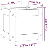 Garden Planters 2 pcs 31x31x31 cm Solid Pinewood