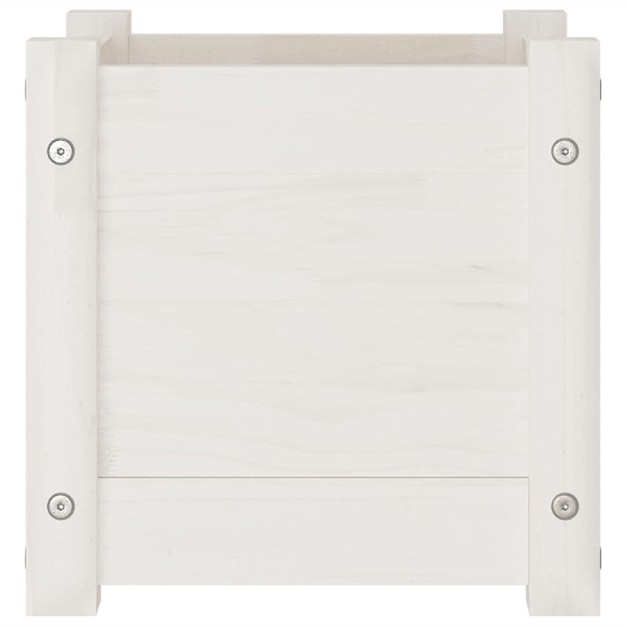 Garden Planter White 31x31x31 cm Solid Pinewood