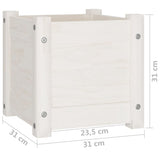 Garden Planters 2 pcs White 31x31x31 cm Solid Pinewood - Extra Image