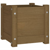 Garden Planters 2 pcs Honey Brown 31x31x31 cm Solid Pinewood