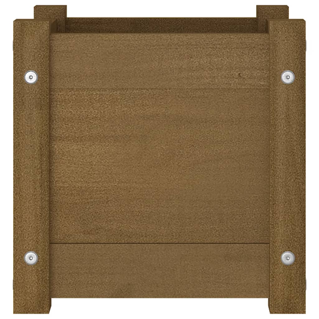 Garden Planters 2 pcs Honey Brown 31x31x31 cm Solid Pinewood
