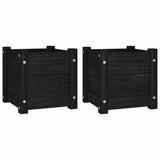 Garden Planters 2 pcs Black 31x31x31 cm Solid Pinewood
