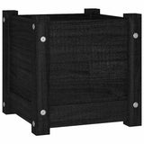 Garden Planters 2 pcs Black 31x31x31 cm Solid Pinewood