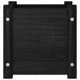 Garden Planters 2 pcs Black 31x31x31 cm Solid Pinewood - 45-Degree Angle