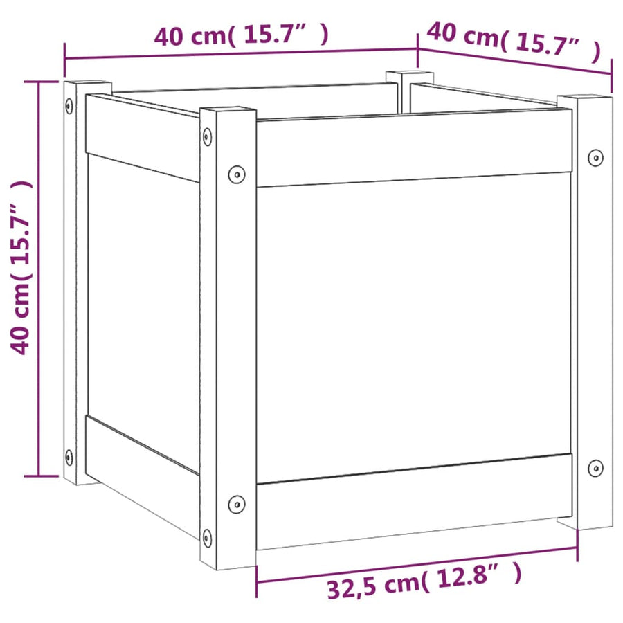 Garden Planters 2 pcs 40x40x40 cm Solid Pinewood