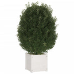 Garden Planter White 40x40x40 cm Solid Pinewood