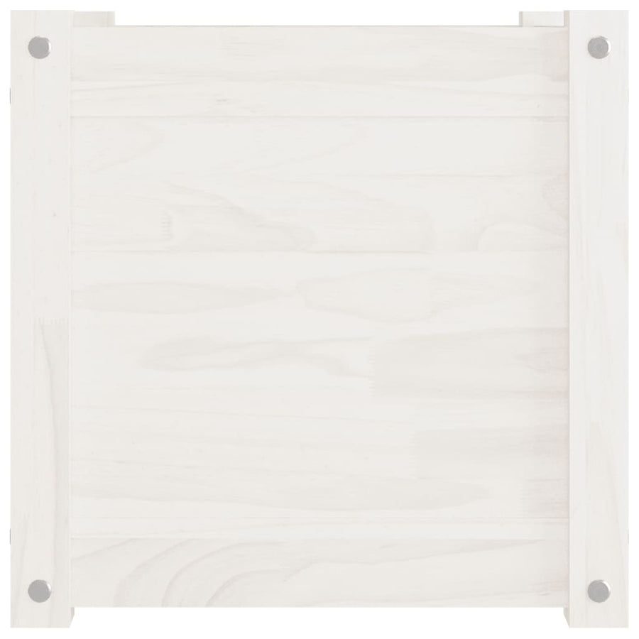 Garden Planter White 40x40x40 cm Solid Pinewood