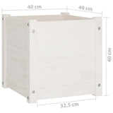 Garden Planter White 40x40x40 cm Solid Pinewood