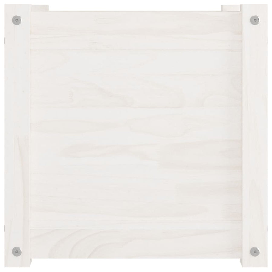 Garden Planters 2 pcs White 40x40x40 cm Solid Pinewood