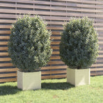 Garden Planters 2 pcs White 40x40x40 cm Solid Pinewood