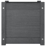 Garden Planter Grey 40x40x40 cm Solid Pinewood - Top-Down View