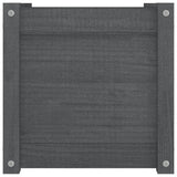 Garden Planter Grey 40x40x40 cm Solid Pinewood - 45-Degree Angle