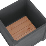 Garden Planter Grey 40x40x40 cm Solid Pinewood - Rear View