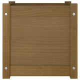 Garden Planter Honey Brown 40x40x40 cm Solid Pinewood - Top-Down View