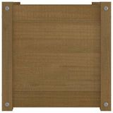 Garden Planter Honey Brown 40x40x40 cm Solid Pinewood - 45-Degree Angle