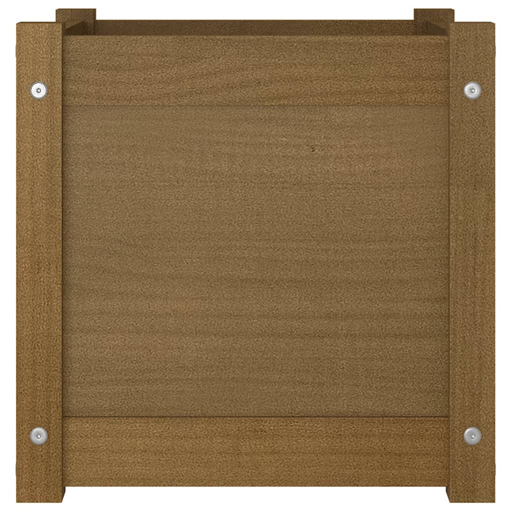 Garden Planters 2 pcs Honey Brown 40x40x40 cm Solid Pinewood
