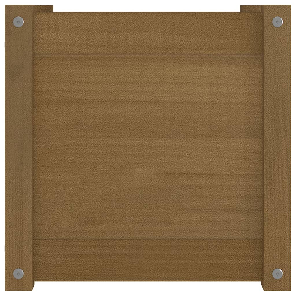 Garden Planters 2 pcs Honey Brown 40x40x40 cm Solid Pinewood
