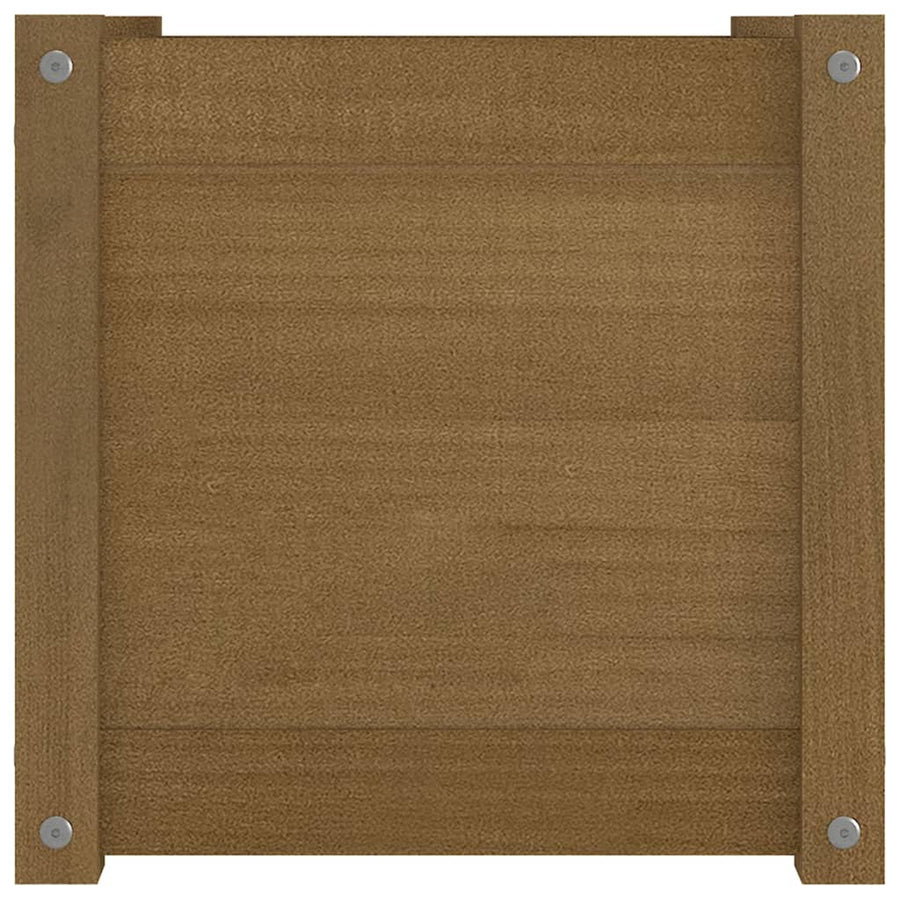 Garden Planters 2 pcs Honey Brown 40x40x40 cm Solid Pinewood
