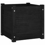 Garden Planters 2 pcs Black 40x40x40 cm Solid Pinewood