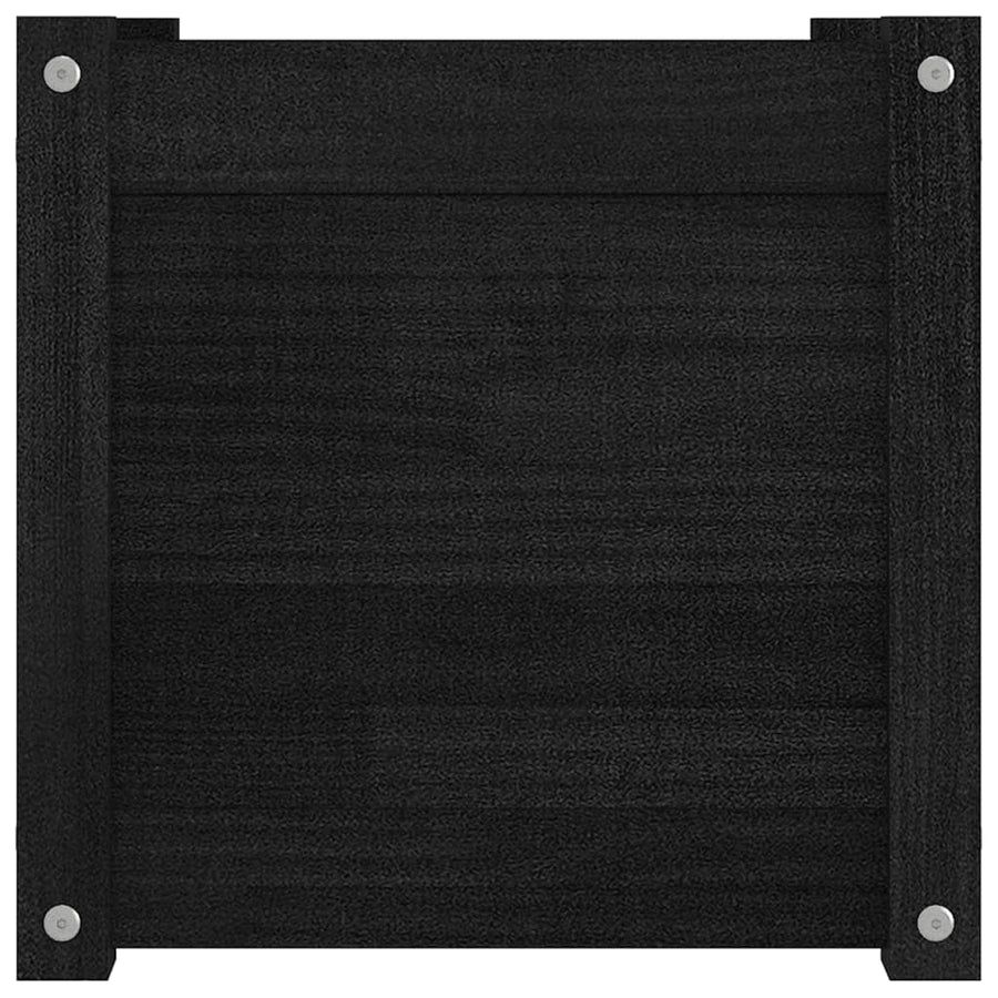 Garden Planters 2 pcs Black 40x40x40 cm Solid Pinewood