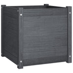 Garden Planter Grey 50x50x50 cm Solid Pinewood