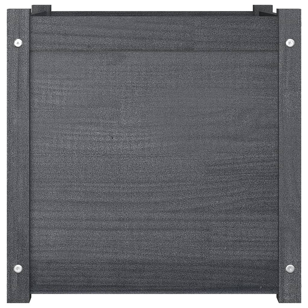 Garden Planter Grey 50x50x50 cm Solid Pinewood