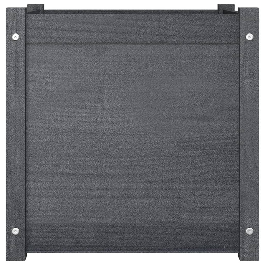 Garden Planter Grey 50x50x50 cm Solid Pinewood