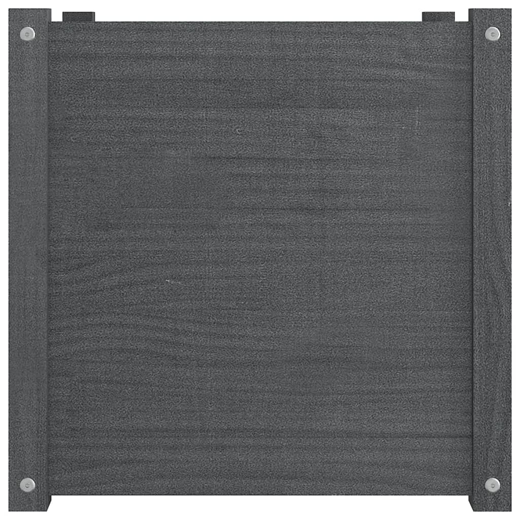Garden Planter Grey 50x50x50 cm Solid Pinewood