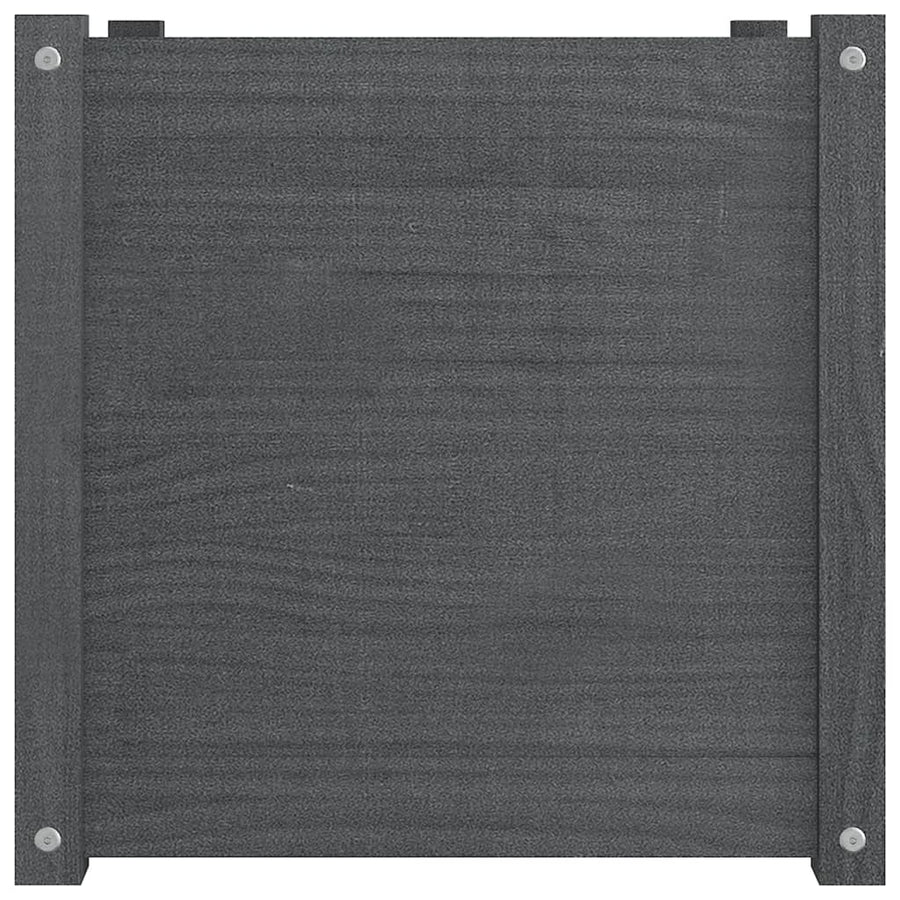 Garden Planter Grey 50x50x50 cm Solid Pinewood