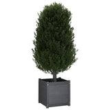 Garden Planter Grey 50x50x50 cm Solid Pinewood