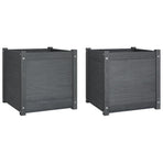 Garden Planters 2 pcs Grey 50x50x50 cm Solid Pinewood