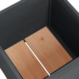 Garden Planters 2 pcs Grey 50x50x50 cm Solid Pinewood