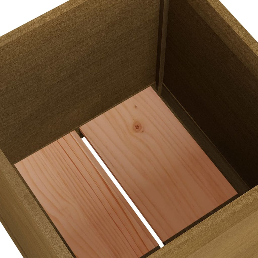 Garden Planter Honey Brown 50x50x50 cm Solid Pinewood