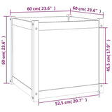 Garden Planters 2 pcs 60x60x60 cm Solid Pinewood - Extra Image