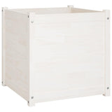 Garden Planters 2 pcs White 60x60x60 cm Solid Wood Pine