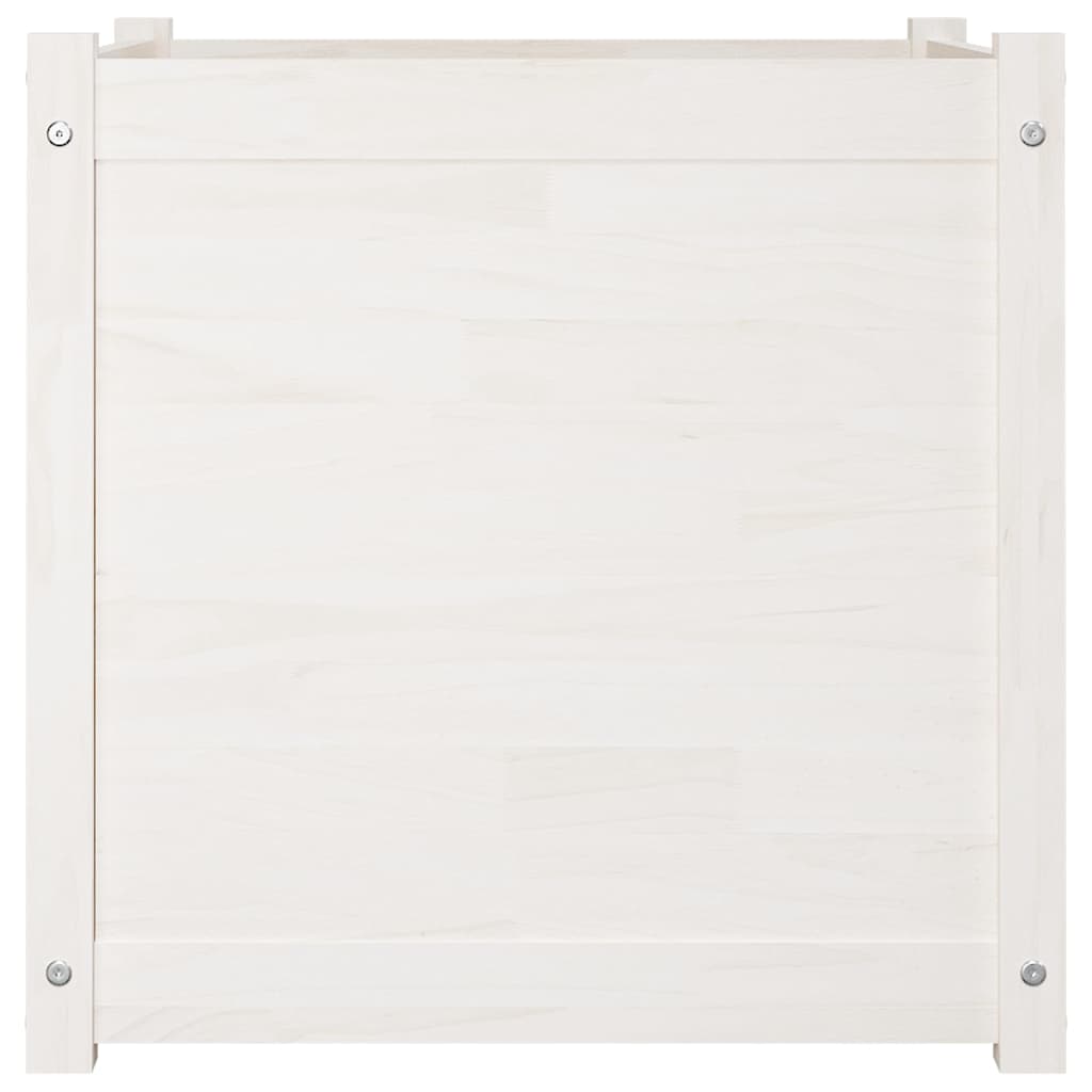 Garden Planters 2 pcs White 60x60x60 cm Solid Wood Pine