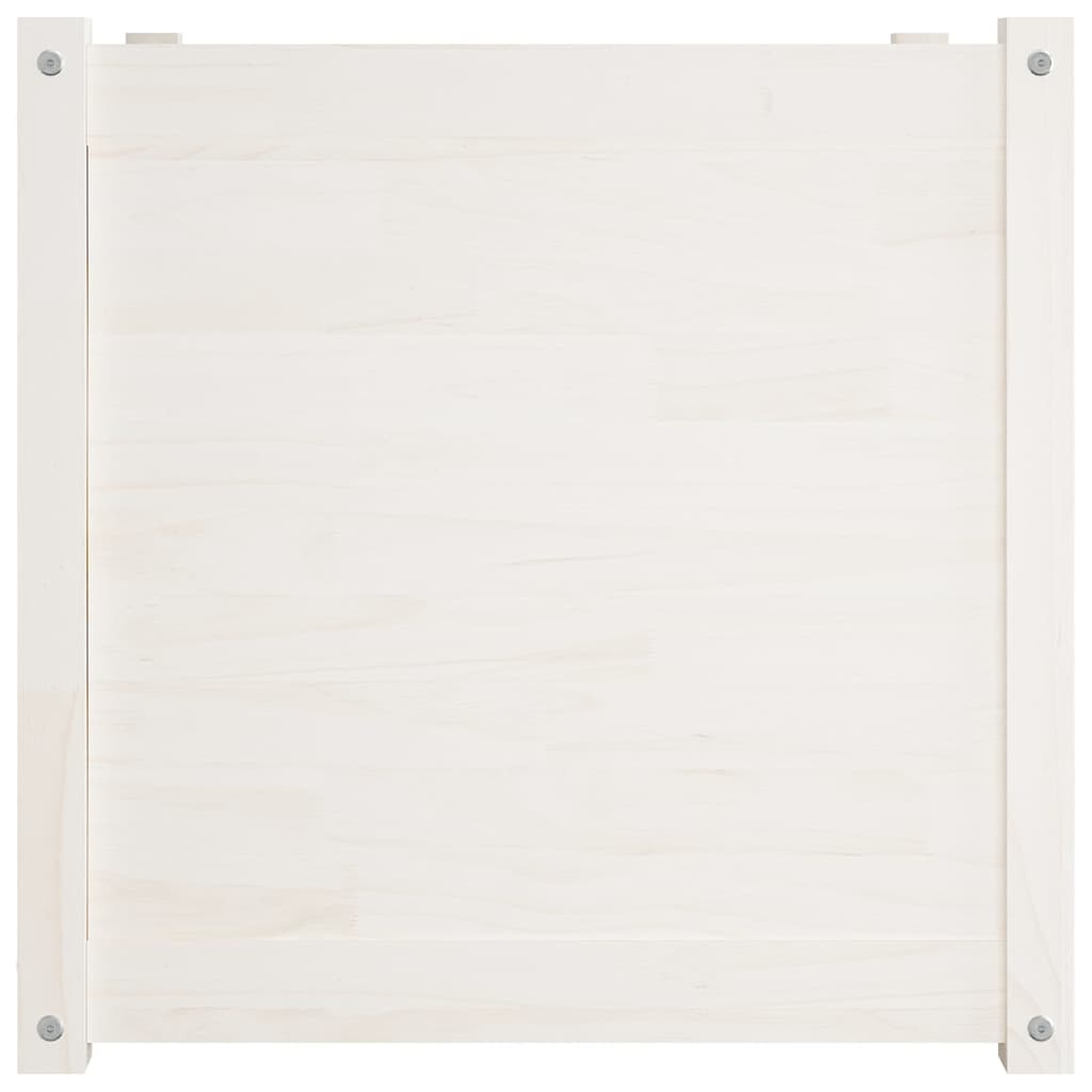 Garden Planters 2 pcs White 60x60x60 cm Solid Wood Pine