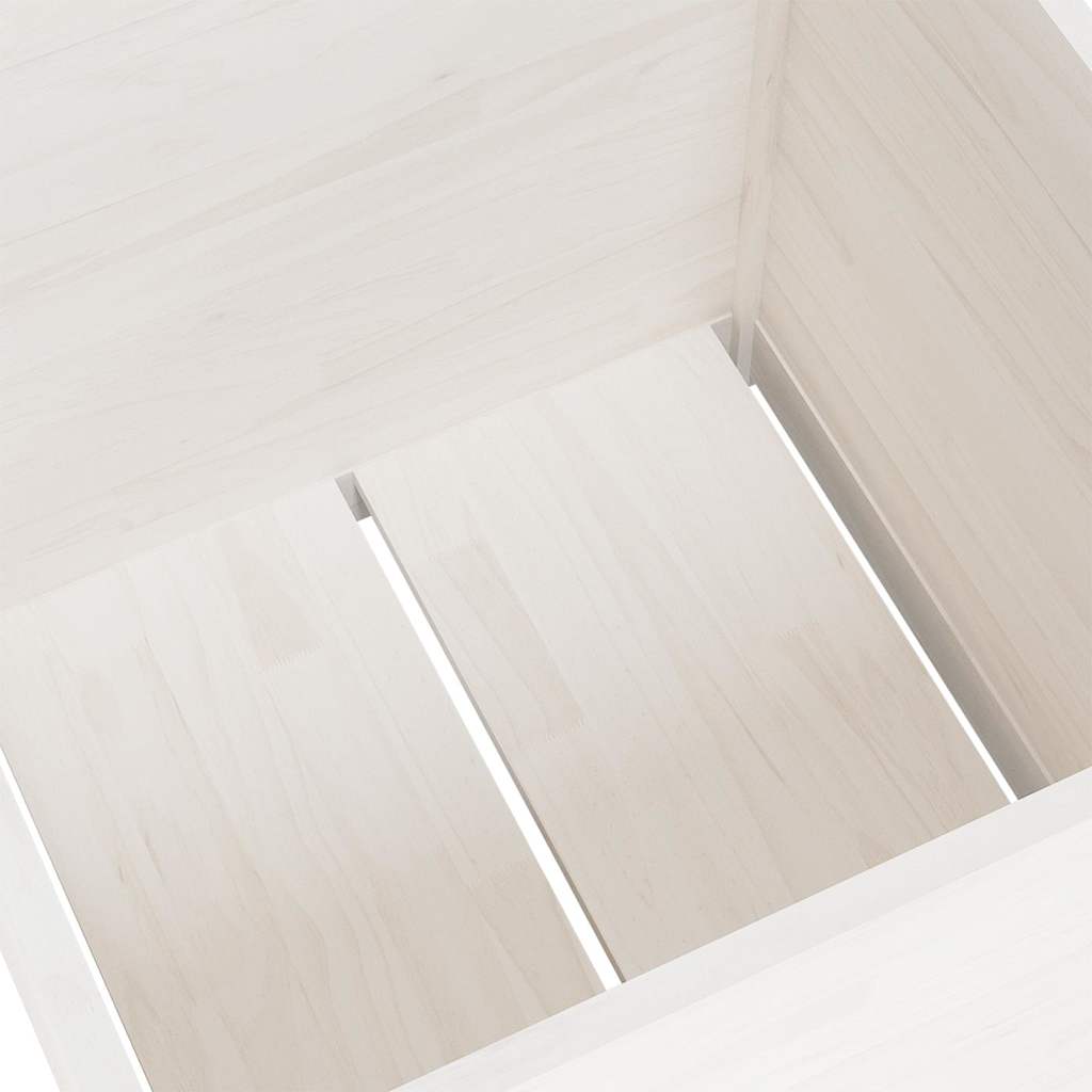 Garden Planters 2 pcs White 60x60x60 cm Solid Wood Pine