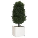 Garden Planters 2 pcs White 60x60x60 cm Solid Wood Pine - Low Angle
