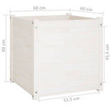 Garden Planters 2 pcs White 60x60x60 cm Solid Wood Pine