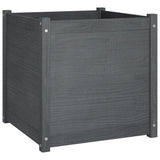 Garden Planters 2 pcs Grey 60x60x60 cm Solid Pinewood