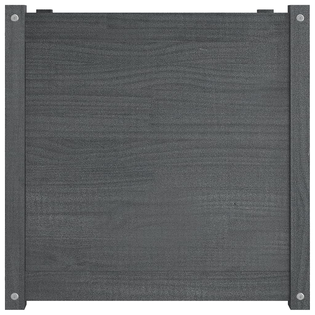 Garden Planters 2 pcs Grey 60x60x60 cm Solid Pinewood