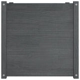 Garden Planters 2 pcs Grey 60x60x60 cm Solid Pinewood