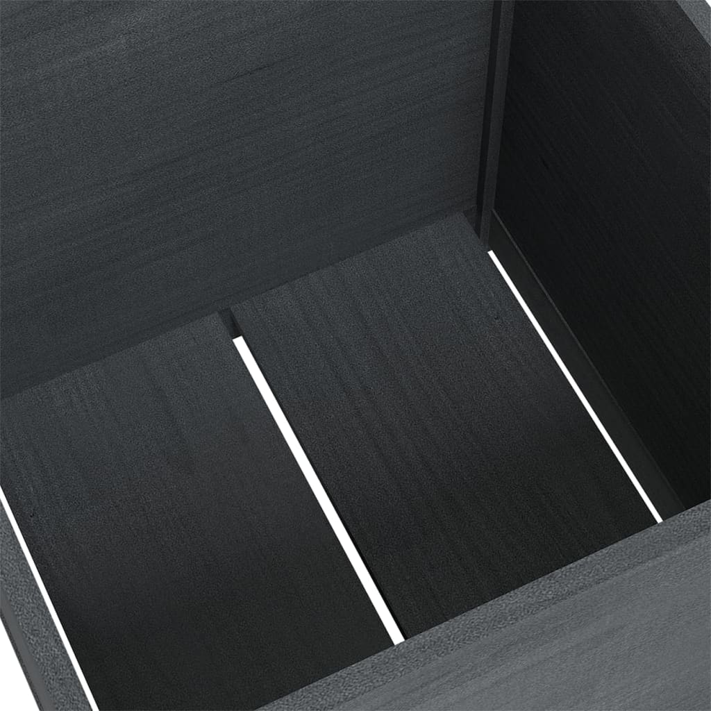 Garden Planters 2 pcs Grey 60x60x60 cm Solid Pinewood