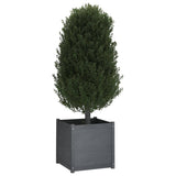 Garden Planters 2 pcs Grey 60x60x60 cm Solid Pinewood