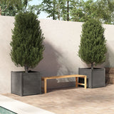 Garden Planters 2 pcs Grey 60x60x60 cm Solid Pinewood