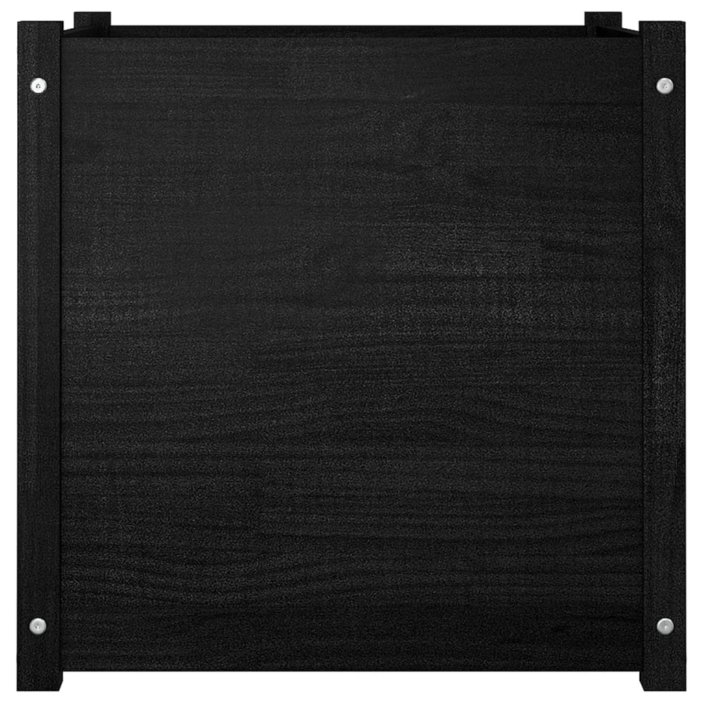 Garden Planter Black 60x60x60 cm Solid Pinewood